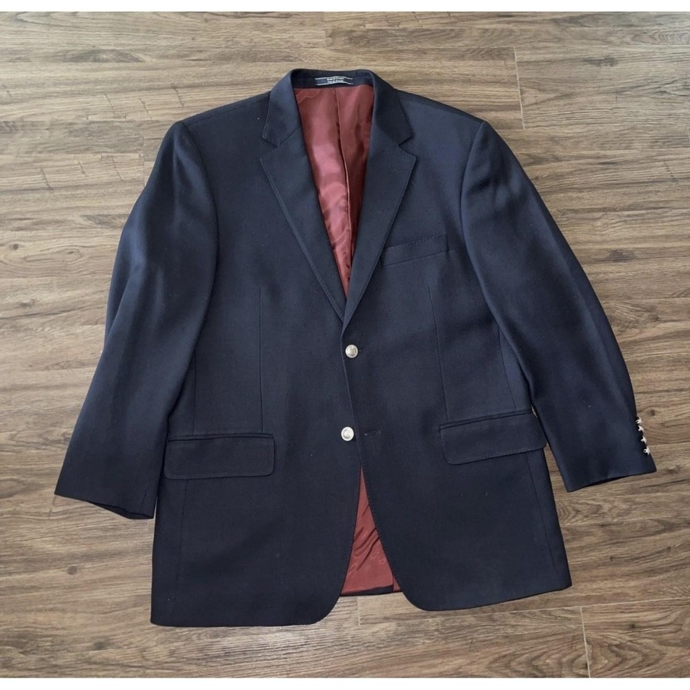 Arnold Brant Blazer Mens 42R Blue 100% Wool Loro Piana Fabric Sport Coat